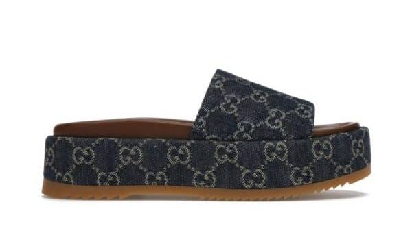 Gucci Sandal Platform 55mm Angelina Blue Denim