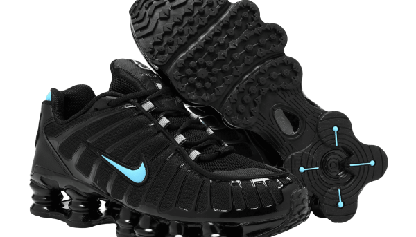Nike Shox TL Negro Logo Azul
