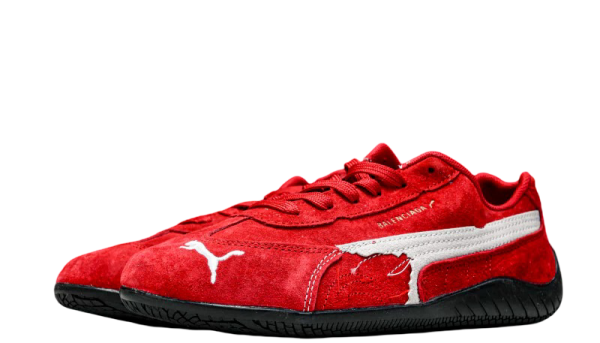 Balenciaga X Puma Speedcat Suede Distressed Red White