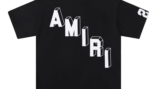 Camiseta Amiri Negra Logo Blanco