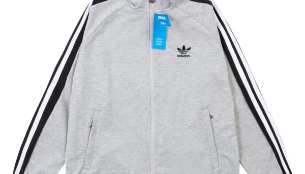Chaqueta Adidas Gris Rayas