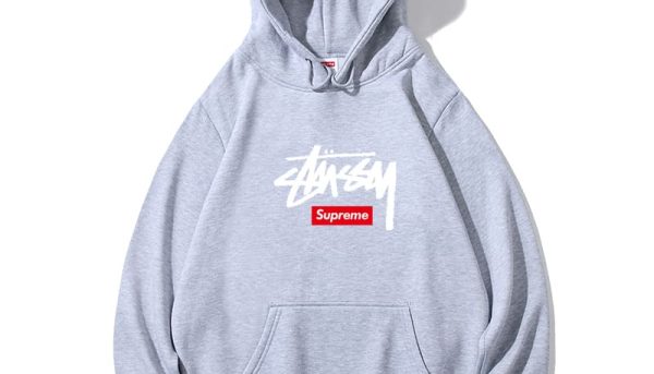 Sudadera Stussy X Supreme Gris