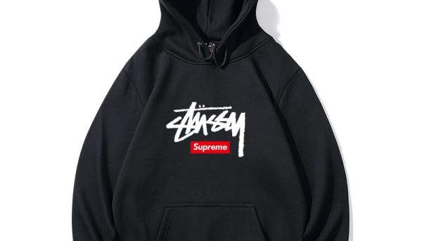 Sudadera Stussy X Supreme Negra