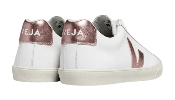 Veja Campo leather sneaker in white with a metallic logo and heel tab