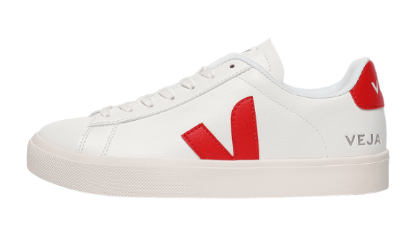 Veja Campo sneakers in white with a red V logo
