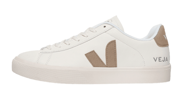Veja Campo leather sneakers in white with a sable-colored V logo